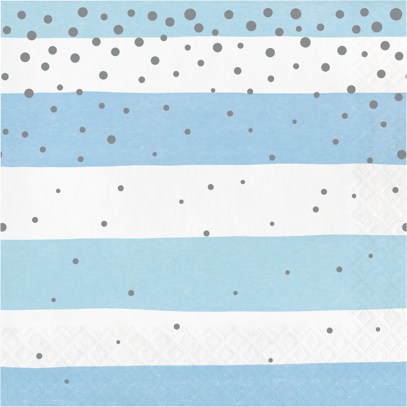 Blue Striped Luncheon Napkins 16ct | Baby Shower
