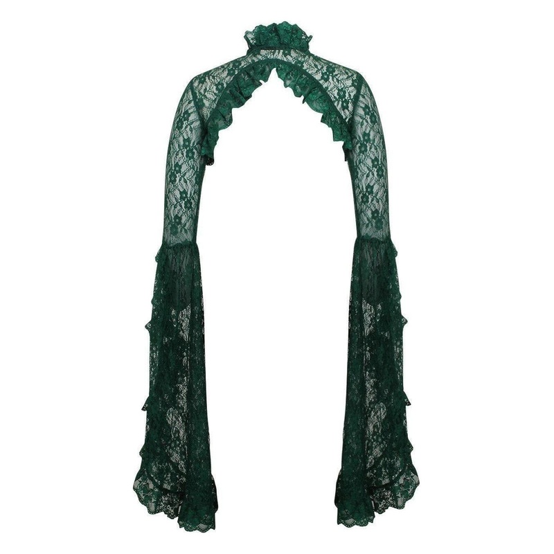 Dark Green Lace Shrug Bolero Jacket