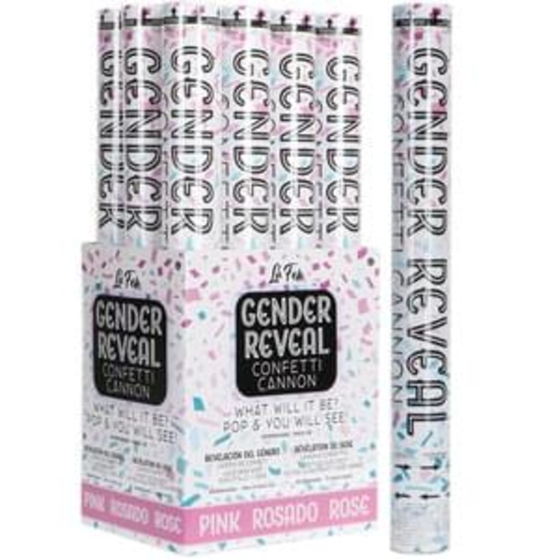 18in Pink Gender Reveal Confetti Cannon 1pc | Baby Shower