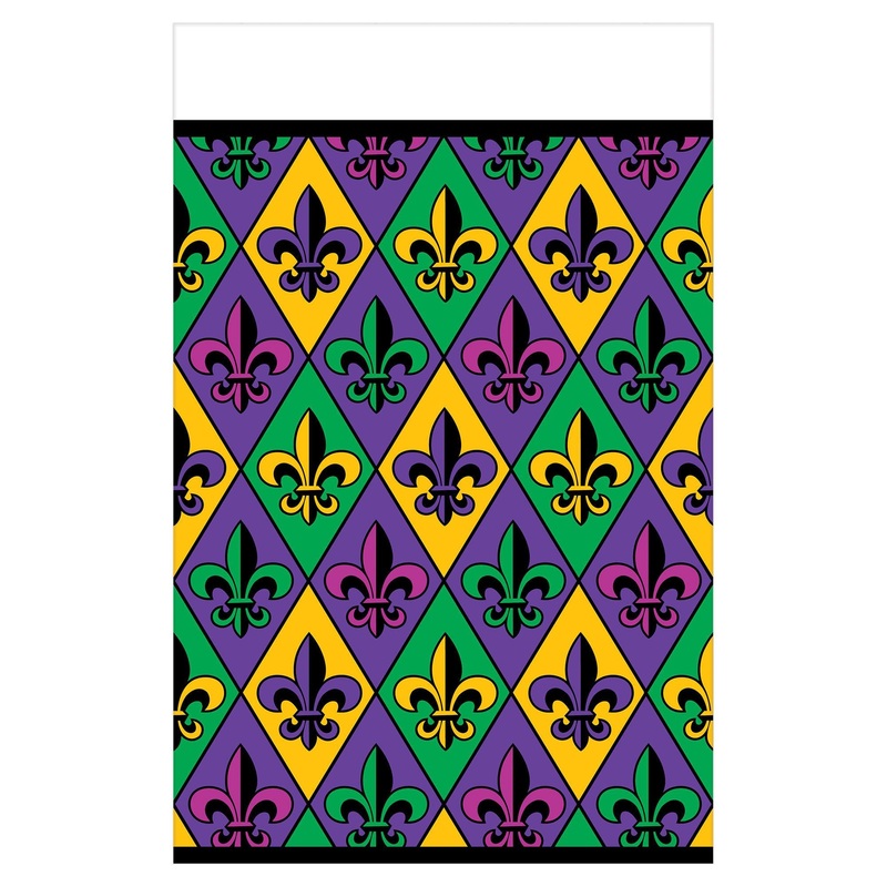 Fleur De Lis Plastic Tablecover | Mardi Gras