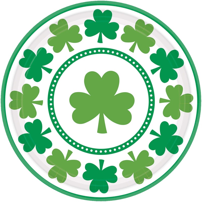 Lucky Shamrocks Round 9in Plates 8ct | St. Patrick's Day