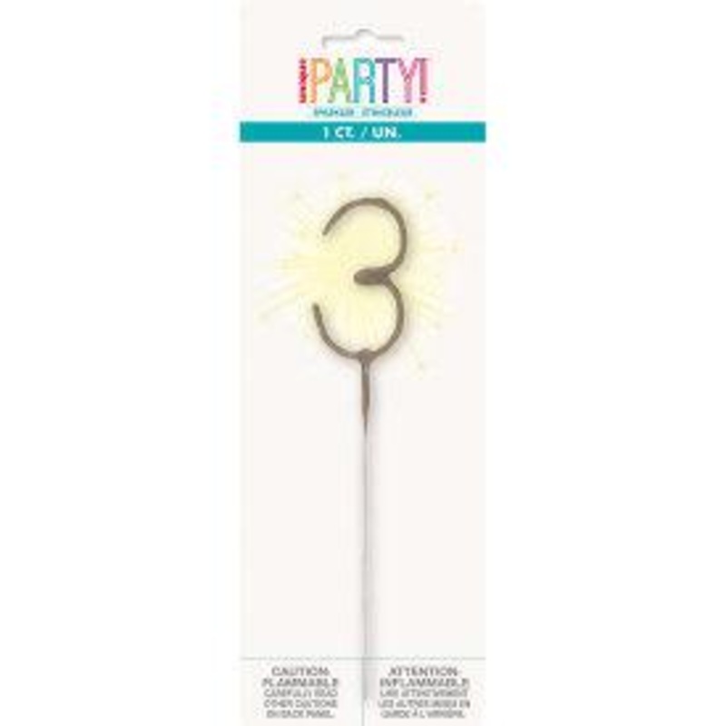 Numeral Sparkler 3  | Candles