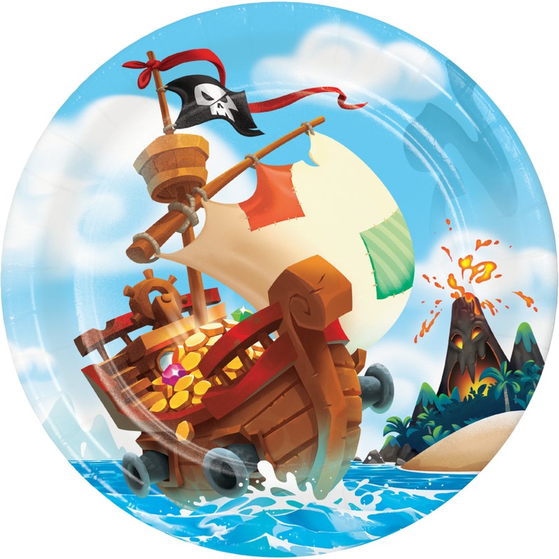 Pirate 9in Paper Dinner Plates 8ct | Kid's Birthday
