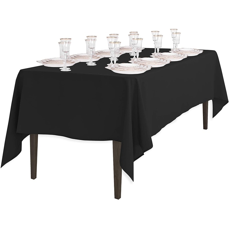 Rectangle Polyester Tablecloth | Black