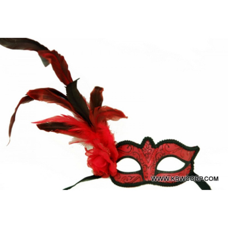 Red Feather Mask | New Year's Eve