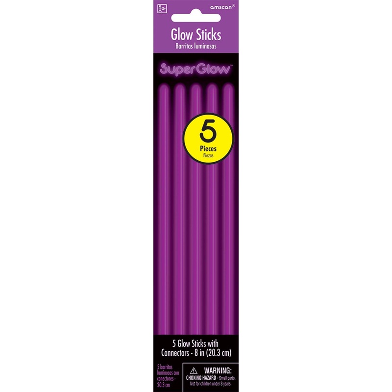 8" Purple Glow Sticks 5ct | General Entertaining