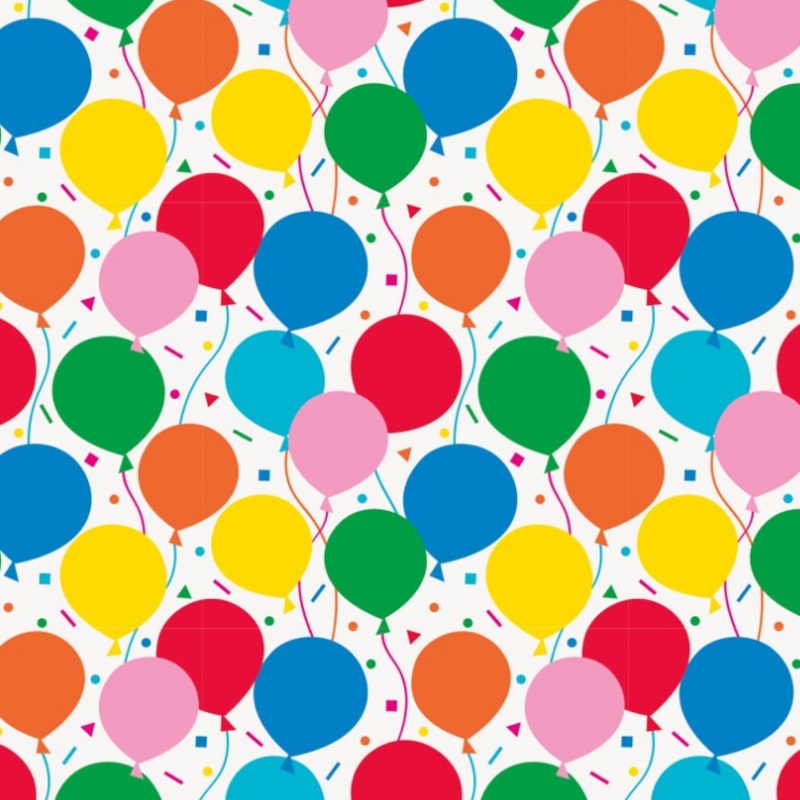 Colorful Balloons Gift Wrap 30" x 5 ft