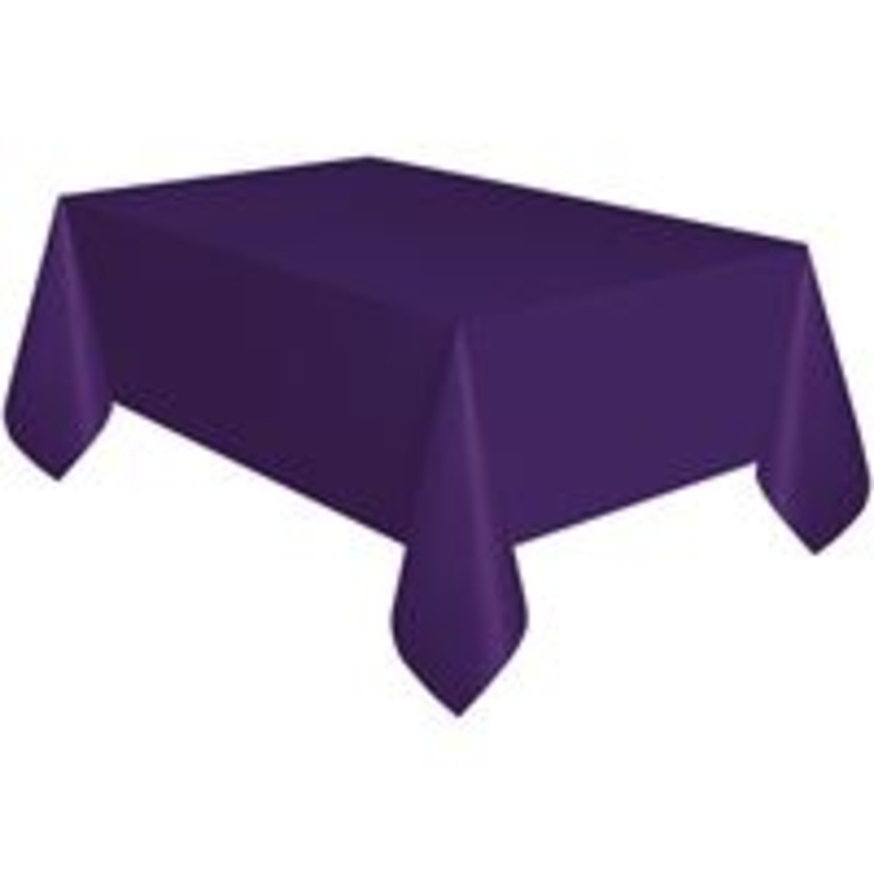 Deep Purple Solid Rectangular Plastic Table Cover  54" x 108"