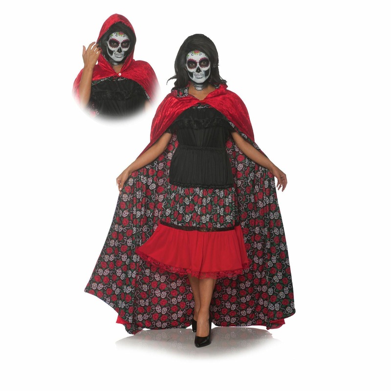 Dia De Los Muertos Reversible Cape  | Adult