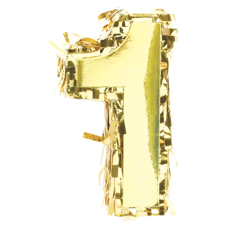 Foil Number Mini Pinata "1" | Gold