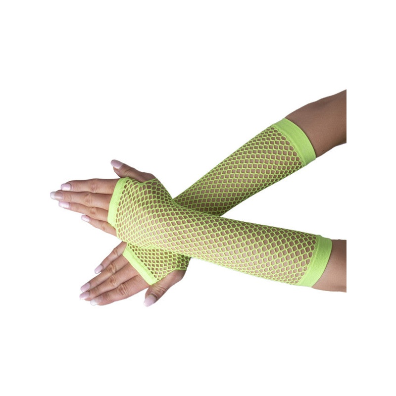 Long Green Fishnet Gloves