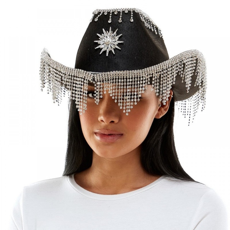 Black Rhinestone Cowboy Hat