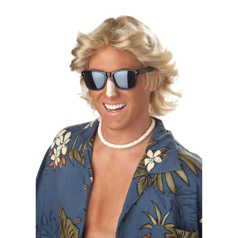Blonde '70s Feathered Men's Wig
