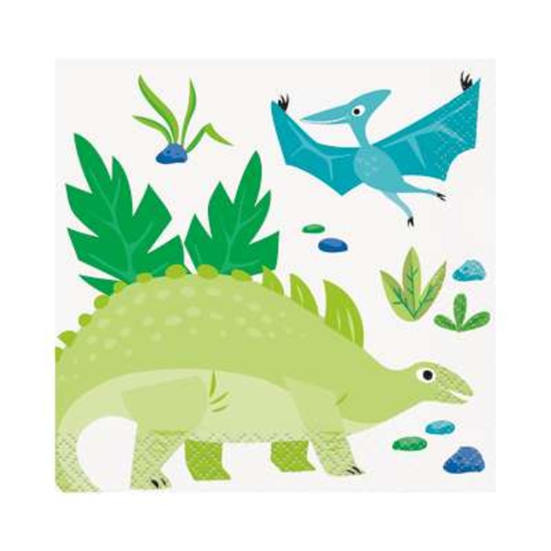 Blue & Green Dinosaur Beverage Napkins