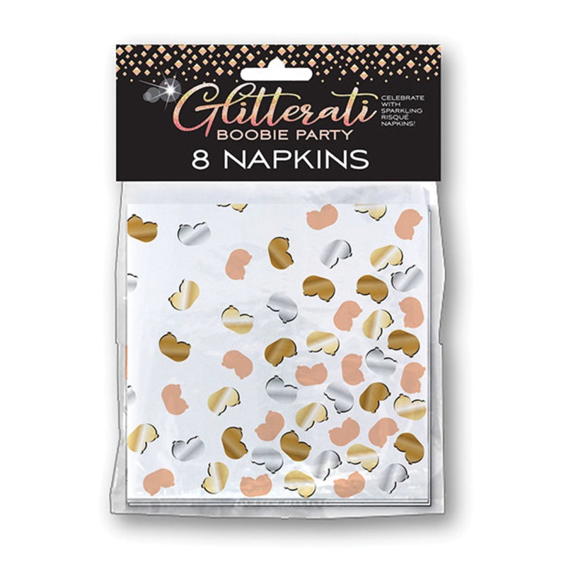 Glitter Boobie Party Napkins 8ct | Bachelorette