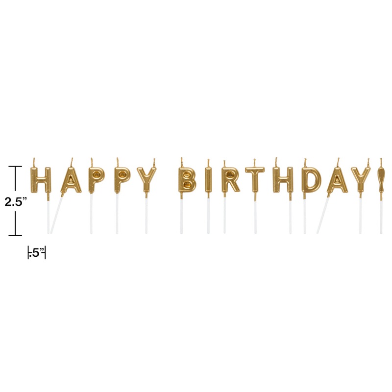 Gold Happy Birthday Candles | Candles