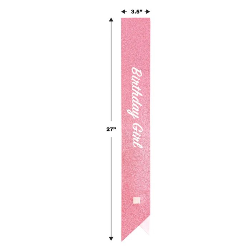 Happy Birthday Glittered Sash | Pink