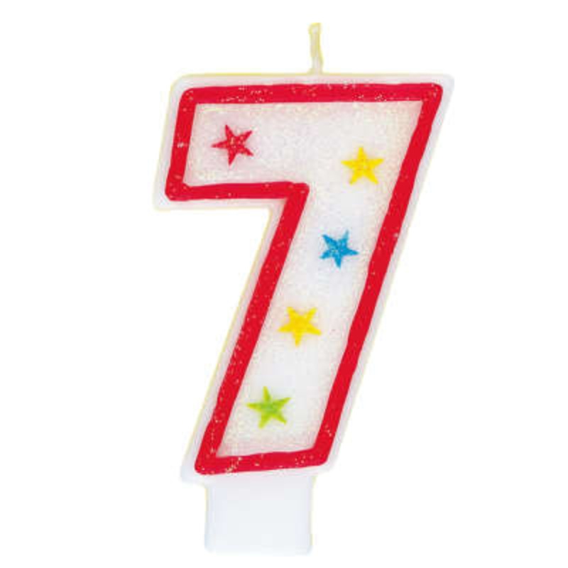 Number 7 Glitter Birthday Candle  | Candles