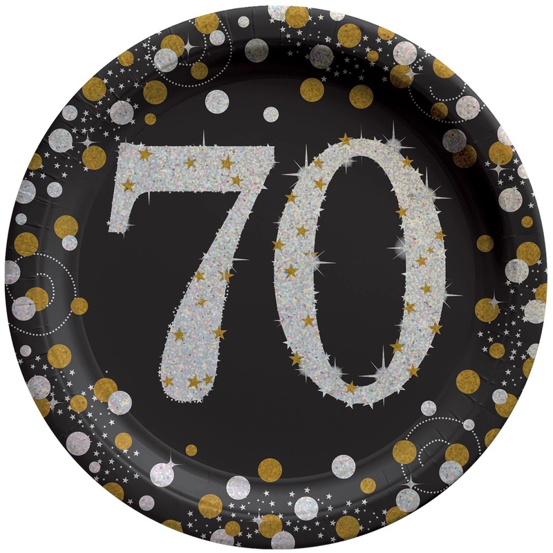 Sparkling Celebration 70th Round 7in Prismatic Plates 8ct