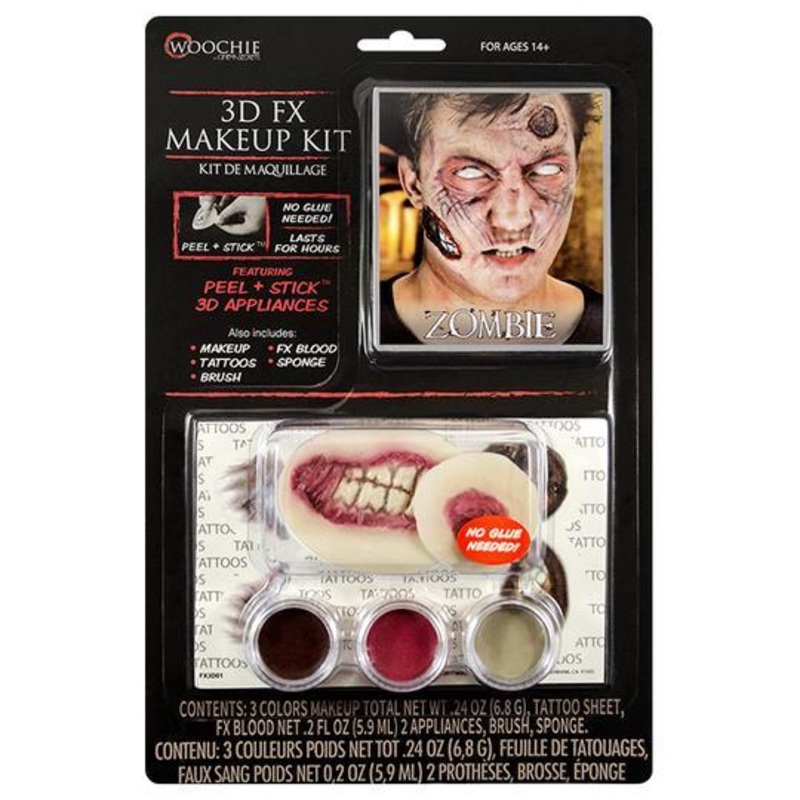 Zombie 3D FX Makeup Kit (PEEL & STICK) FX3D01