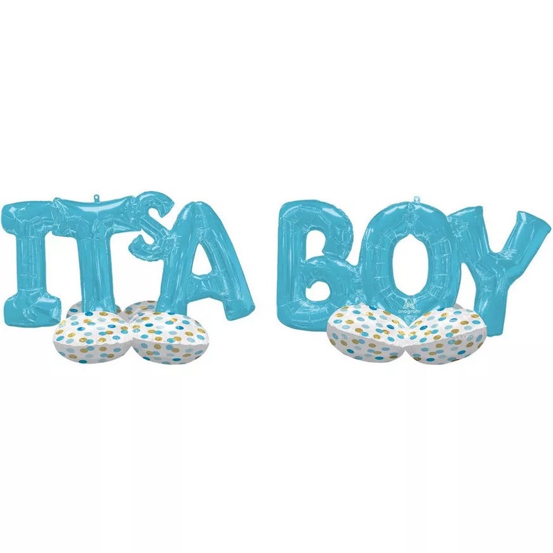 AirLoonz Its a Boy Balloon Phrase Yard Decoration Kit