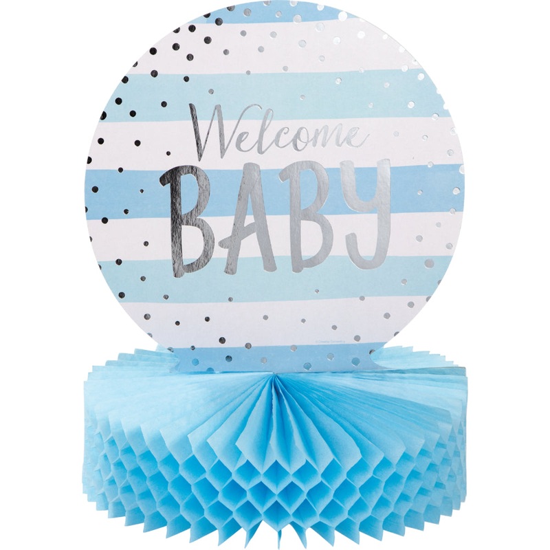 Blue Welcome Baby Centerpiece | Baby Shower