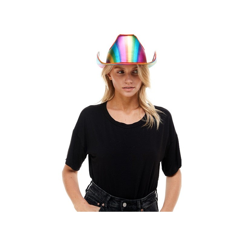 Light Up Neon Rainbow Cowboy Hat | Pride
