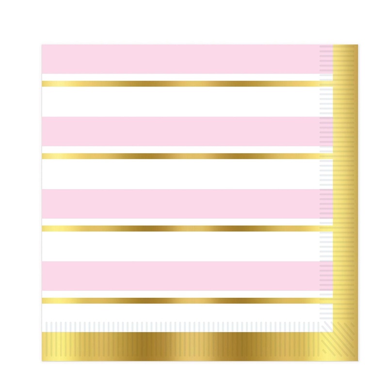 Pink Striped Luncheon Napkins | Baby Shower