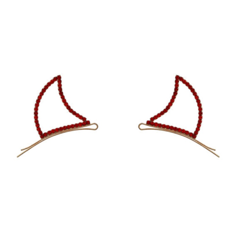 Rhinestone Devil Head Bobby Pins