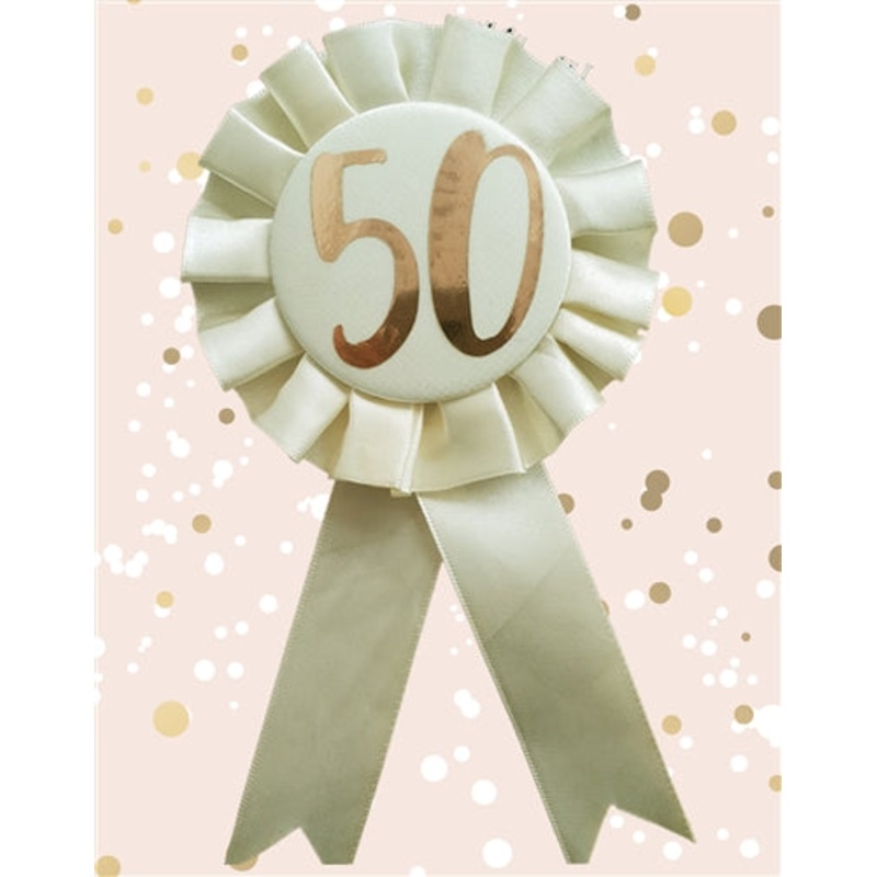 Rose Gold 50th Birthday Rosette | Milestone Birthday