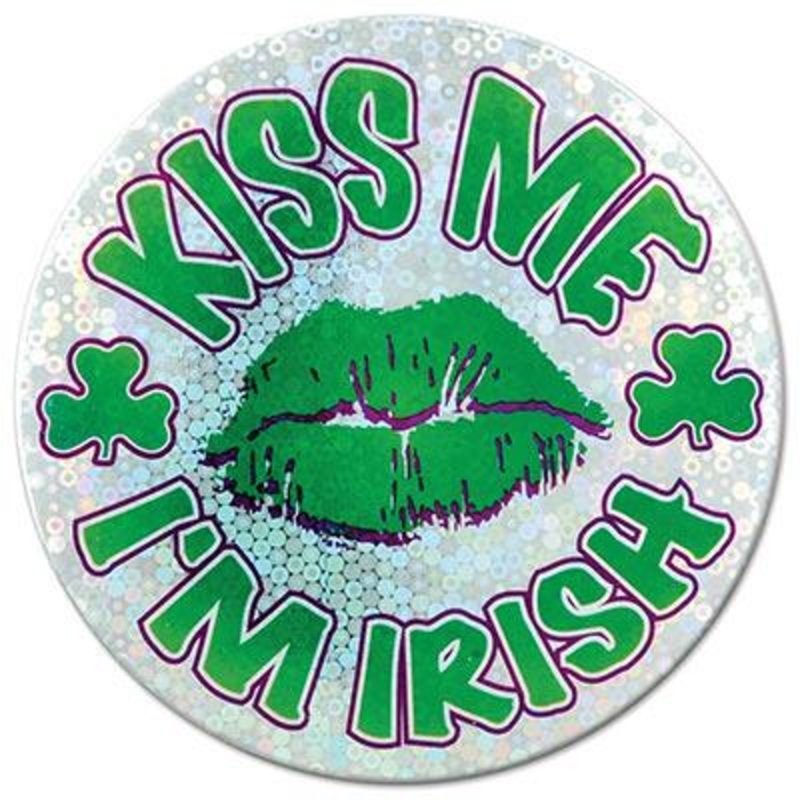 St. Patrick's Day Kiss Me I'm Irish Button | St. Patrick's Day