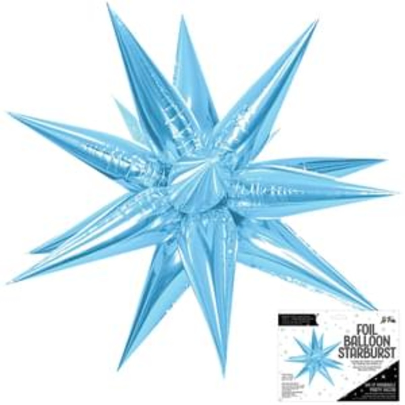 Starburst Foil Mylar Balloon | Light Blue