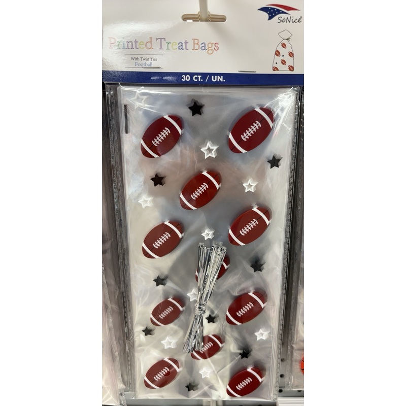 Themed Cellophane Bags  30ct | Football