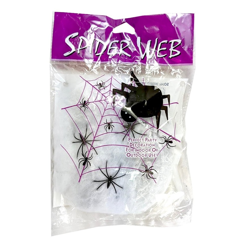 100g Stretchable Spider Web with 5 Spiders