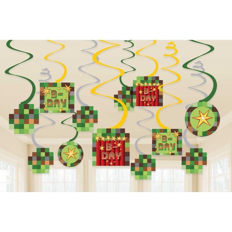 12pcs TNT Party Spiral Swirls Hanging Decoration