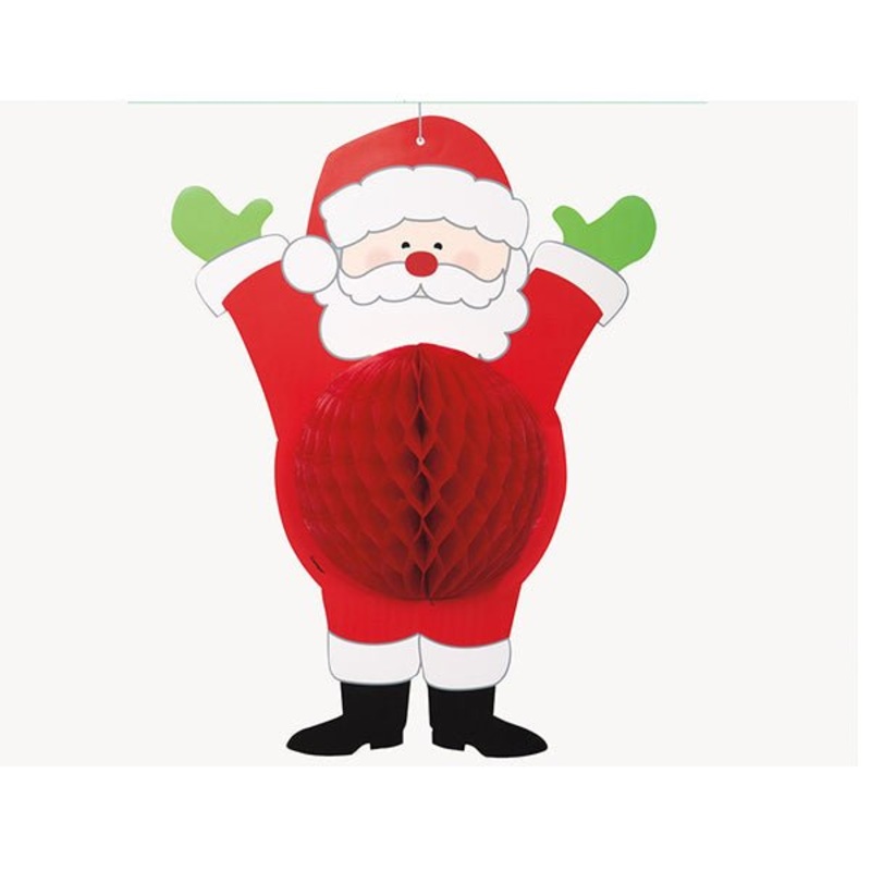 36cm Hanging Santa Honeycomb Christmas Decoration