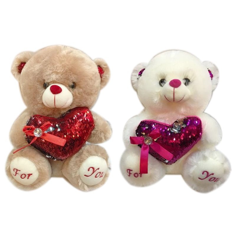 40cm Sequin Heart Plush Teddy Bear  Valentine's Gift