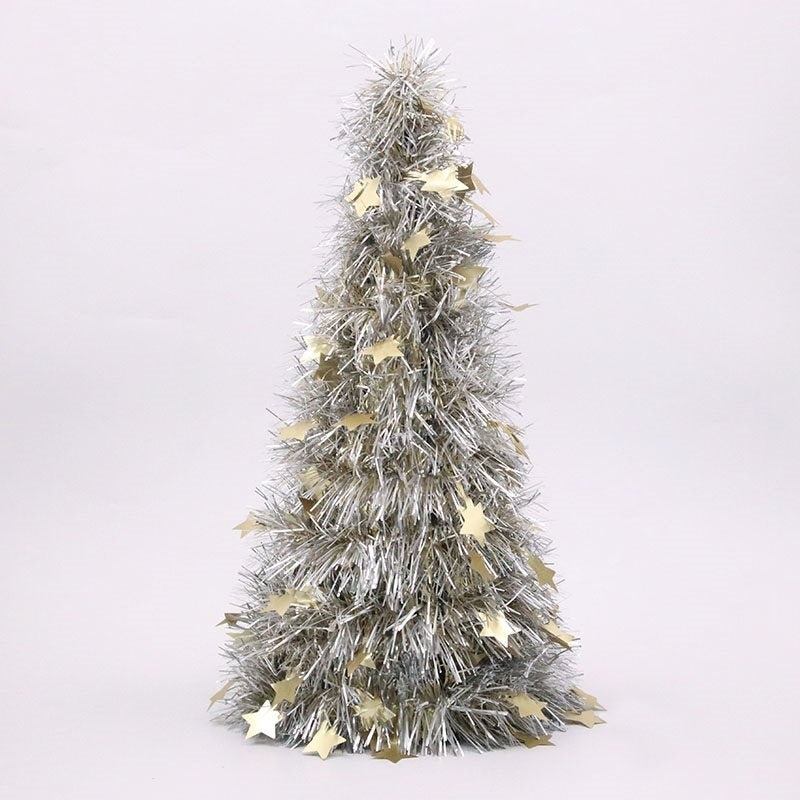 48cm Champagne Starburst Large Christmas Tinsel Tree