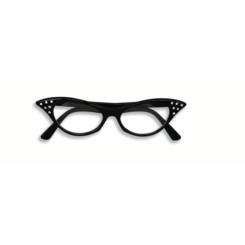 50's Rhinestone Glasses - Black