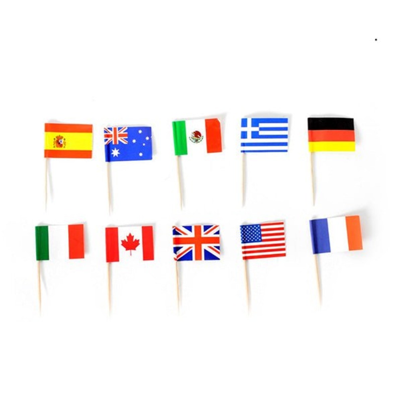 50pk Around the World Flags Toothpicks