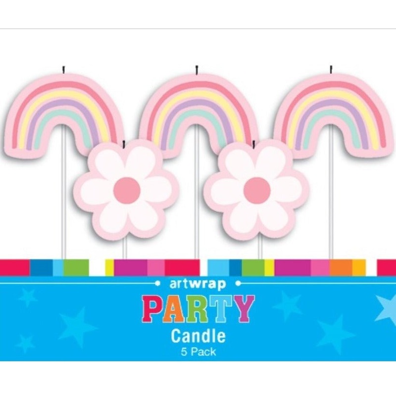 5pk Rainbow Party Candles