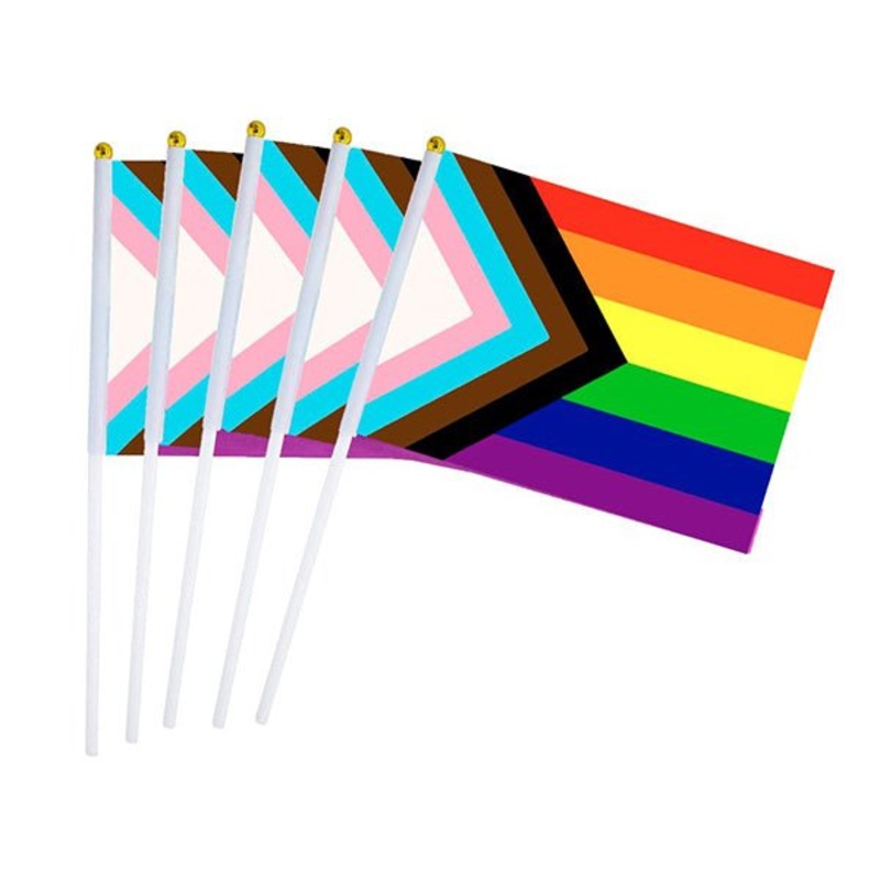 8pcs Rainbow LGBTQ+ Progress Pride Mini Flag with Stick