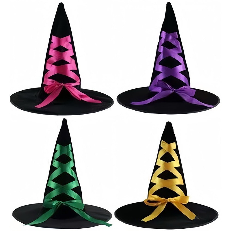 Assorted Witch Hat with Ribbons