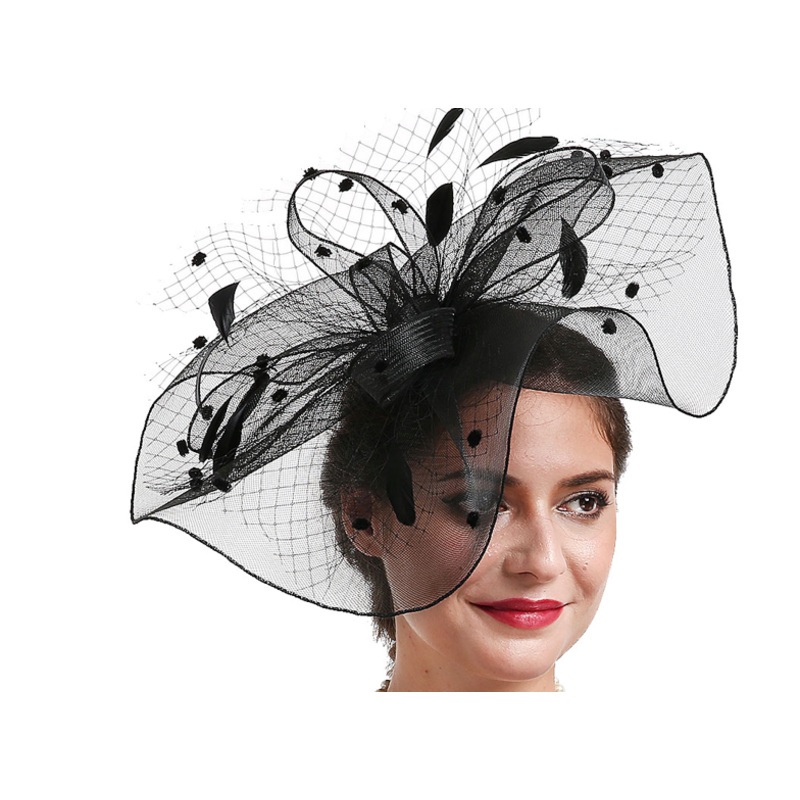 Black Garden Party Trim Fascinator