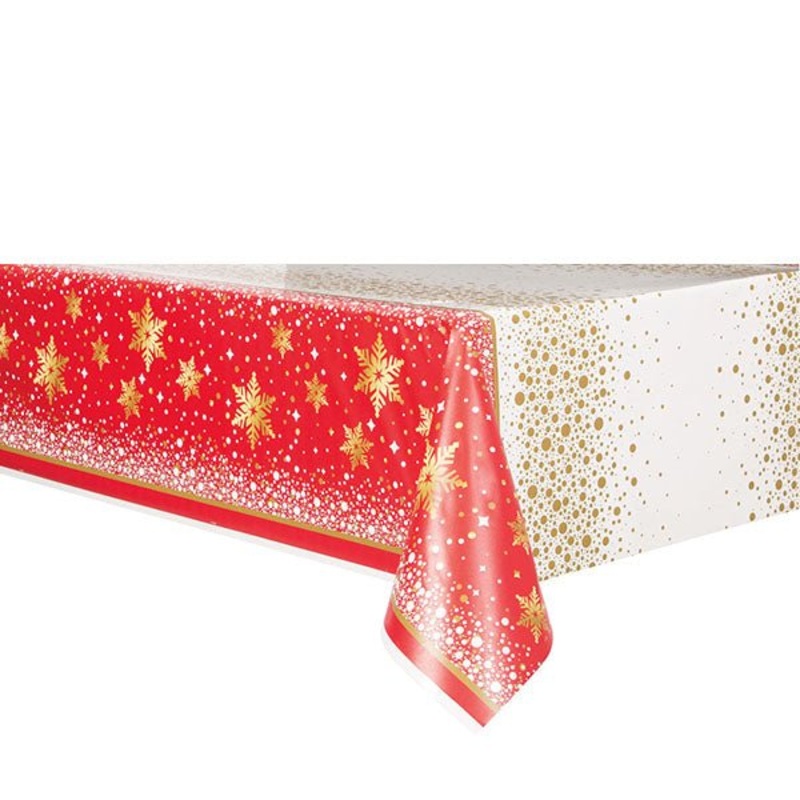 Christmas Gold Sparkle Plastic Rectangle Tablecover