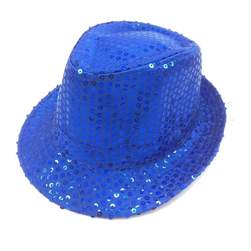 Sequin Fedora Hat - Royal Blue