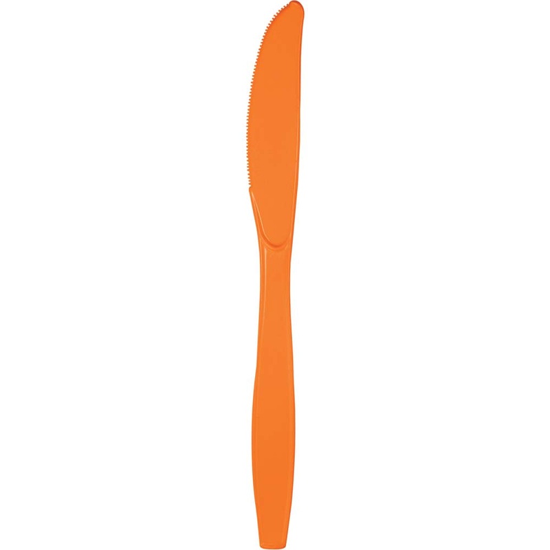 Sun Kissed Orange Plastic Knives 24ct | Solids