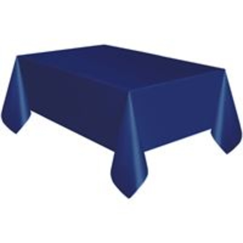 True Navy Blue Solid Rectangular Plastic Table Cover  54" x 108"
