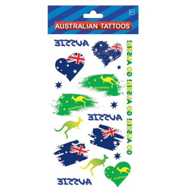 10pk Australia Flag Temporary Tattoos