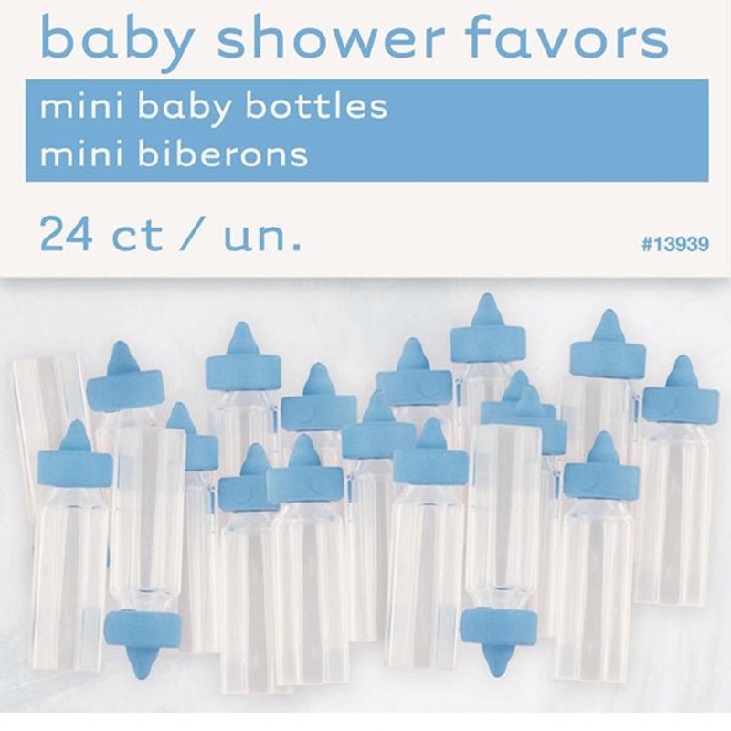 24pk Mini Baby Bottles - Blue